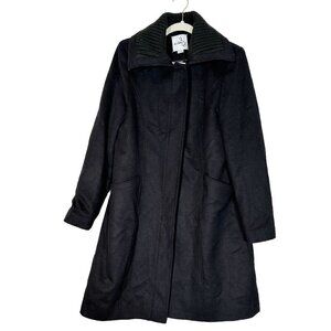 Sam Edelman Wool Blend Rib Collar Coat Size L